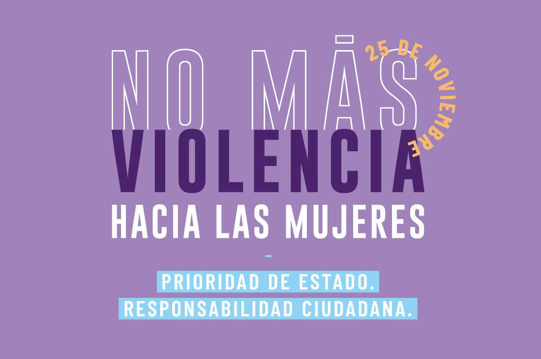 Afiche "no más violencia hacia las mujeres"
